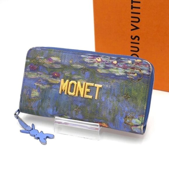 Louis Vuitton Wallet Masters Collection Monet Blue Rare by Jeff Koons - Picture 11 of 11
